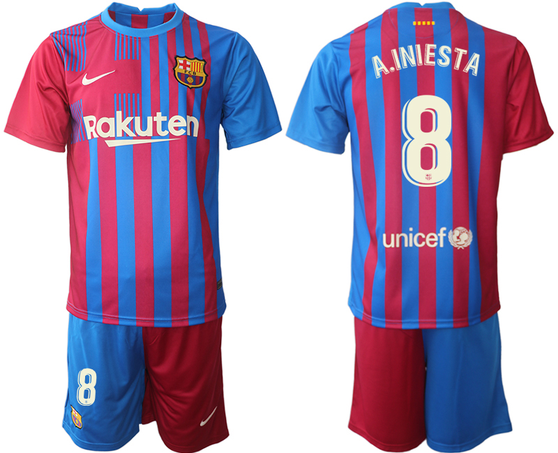Men 2021-2022 Club Barcelona home red #8 Nike Soccer Jersey
